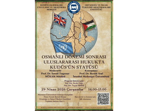 Konferans: Osmanlı Dönemi Sonrası Uluslararası Hukukta Kudüs’ün Statüsü Program Afişi (29.04.2026)